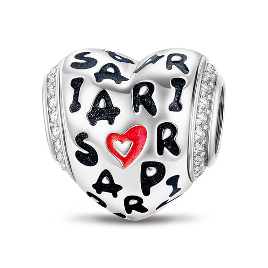 gon- Heart to Paris Tarnish-resistant Silver Charms With Enamel In White Gold Plated