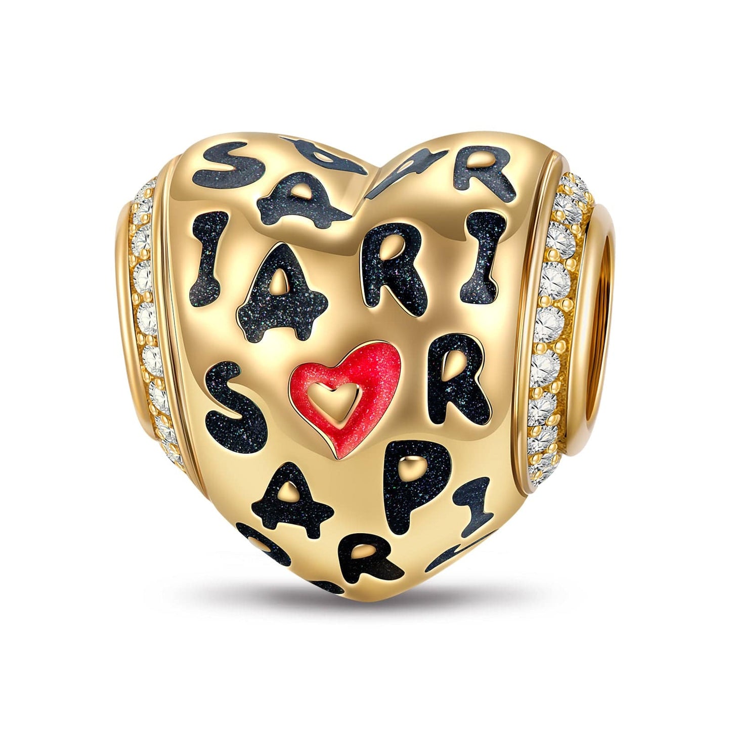Heart to Paris Tarnish-resistant Silver Charms With Enamel In 14K Gold Plated