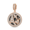 Fly to Paris Tarnish-resistant Silver Dangle Charms With Enamel In Rose Gold Plated