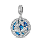Fly to Paris Tarnish-resistant Silver Charms With Enamel In White Gold Plated