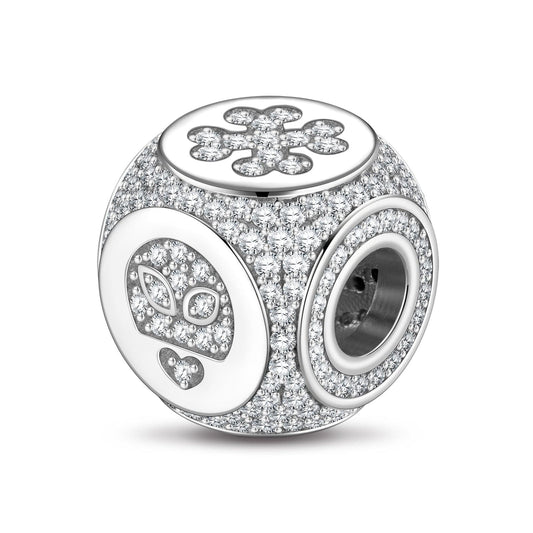 gon- Skull and  Bones Tarnish-resistant Silver Charms In White Gold Plated