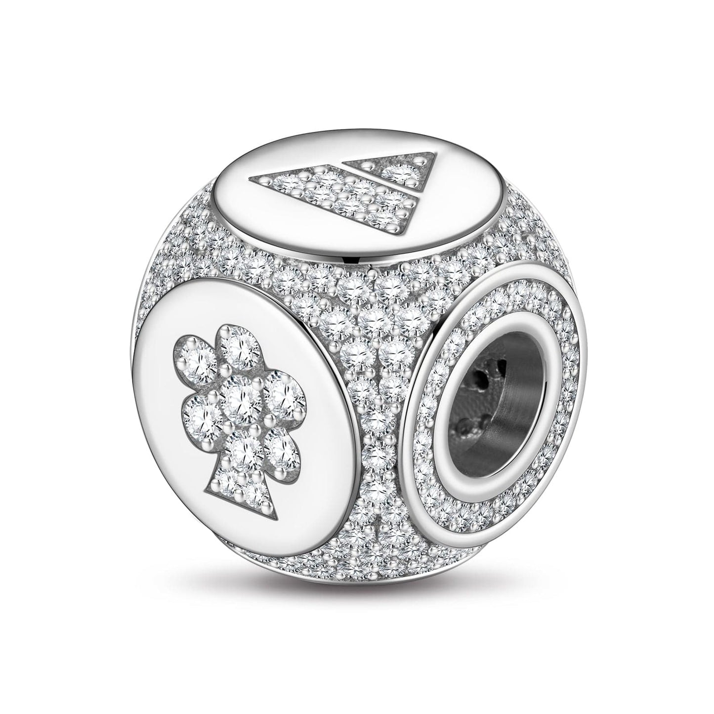 Skull and  Bones Tarnish-resistant Silver Charms In White Gold Plated