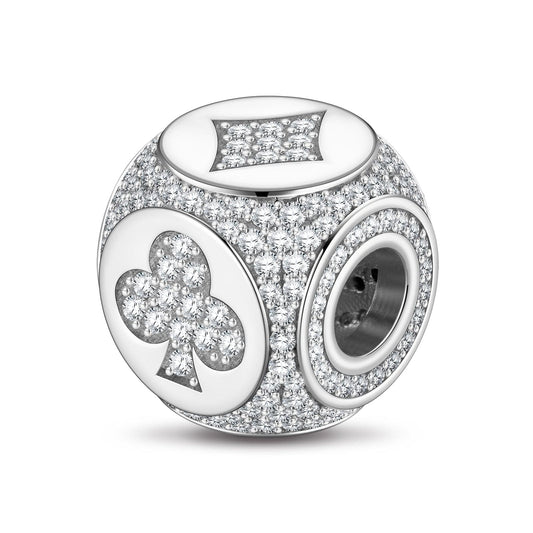 gon- Destiny in Poker Tarnish-resistant Silver Charms In White Gold Plated