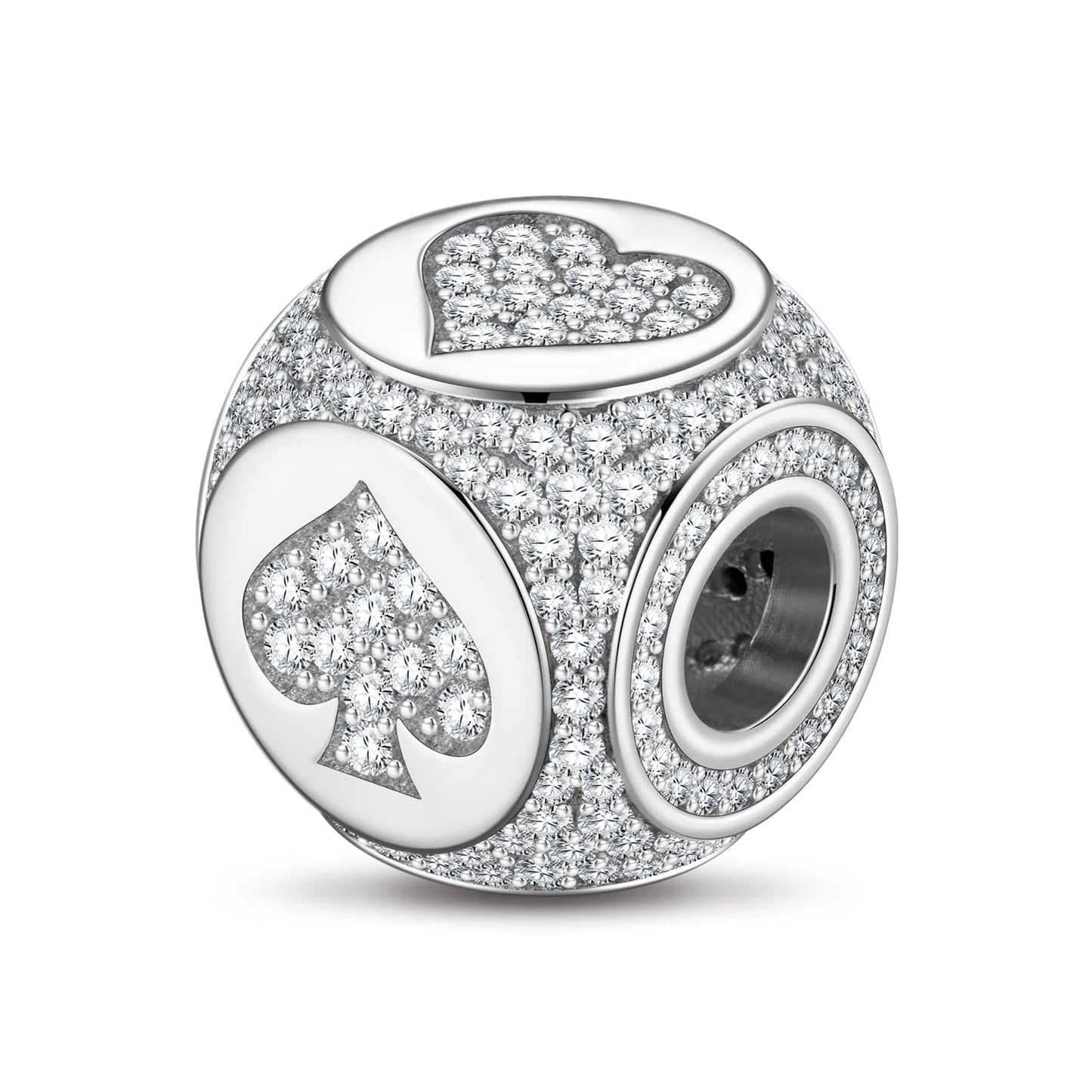Destiny in Poker Tarnish-resistant Silver Charms In White Gold Plated