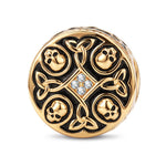 XL Size Tarnish-resistant Silver Charms With Enamel In 14K Gold Plated For Men