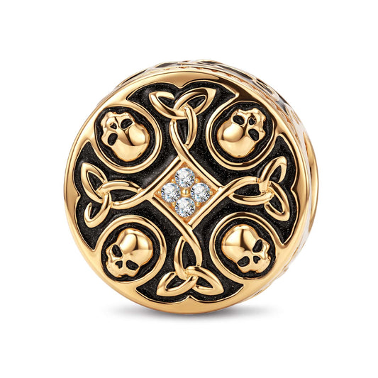 gona- XL Size Tarnish-resistant Silver Charms With Enamel In 14K Gold Plated For Men