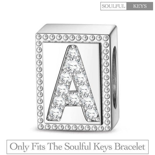 gon- Letter A Tarnish-resistant Silver Rectangular Charms In White Gold Plated