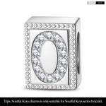 Letter O Tarnish-resistant Silver Rectangular Charms In White Gold Plated