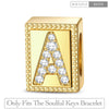 Letter A Tarnish-resistant Silver Rectangular Charms In 14K Gold Plated