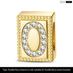 Letter O Tarnish-resistant Silver Rectangular Charms In 14K Gold Plated