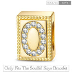 Letter O Tarnish-resistant Silver Rectangular Charms In 14K Gold Plated