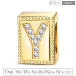 Letter Y Tarnish-resistant Silver Rectangular Charms In 14K Gold Plated