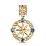 Navigational Stars Tarnish-resistant Silver Charms With Enamel In 14K Gold Plated