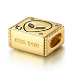 Alien Tarnish-resistant Silver Rectangular Charms In 14K Gold Plated