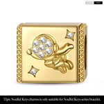 Enjoy the Space Tarnish-resistant Silver Rectangular Charms In 14K Gold Plated