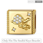 Enjoy the Space Tarnish-resistant Silver Rectangular Charms In 14K Gold Plated