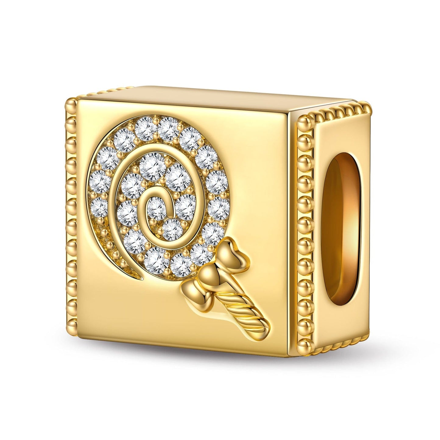 Treat or Trick Tarnish-resistant Silver Rectangular Charms In 14K Gold Plated