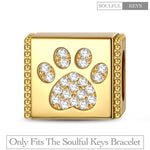 Lovely Paw Tarnish-resistant Silver Rectangular Charms In 14K Gold Plated