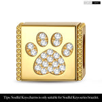 Lovely Paw Tarnish-resistant Silver Rectangular Charms In 14K Gold Plated