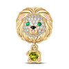 Love Hug Lion Tarnish-resistant Silver Animal Dangle Charms With Enamel In 14K Gold Plated - Heartful Hugs Collection