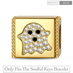 Wandering Ghost Tarnish-resistant Silver Rectangular Charms In 14K Gold Plated