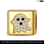 Wandering Ghost Tarnish-resistant Silver Rectangular Charms In 14K Gold Plated