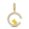 Citrine Yellow Skylight Sparkle Tarnish-resistant Silver Dangle Charms In 14K Gold Plated