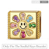 Smiling Sunflower Tarnish-resistant Silver Rectangular Charms In 14K Gold Plated