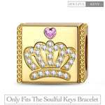 Crown Tarnish-resistant Silver Rectangular Charms In 14K Gold Plated