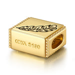Feather Tarnish-resistant Silver Rectangular Charms In 14K Gold Plated