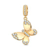 Butterfly Tarnish-resistant Silver Animal Dangle Charms In 14K Gold Plated