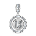 Number 18 Tarnish-resistant Silver Charms In White Gold Plated