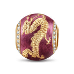 Flying Dragon Tarnish-resistant Silver Charms With Enamel In 14K Gold Plated