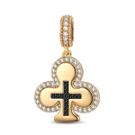 Black Cross in the Spades Tarnish-resistant Silver Charms In 14K Gold Plated