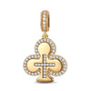 White Cross in the Spades Tarnish-resistant Silver Dangle Charms In 14K Gold Plated