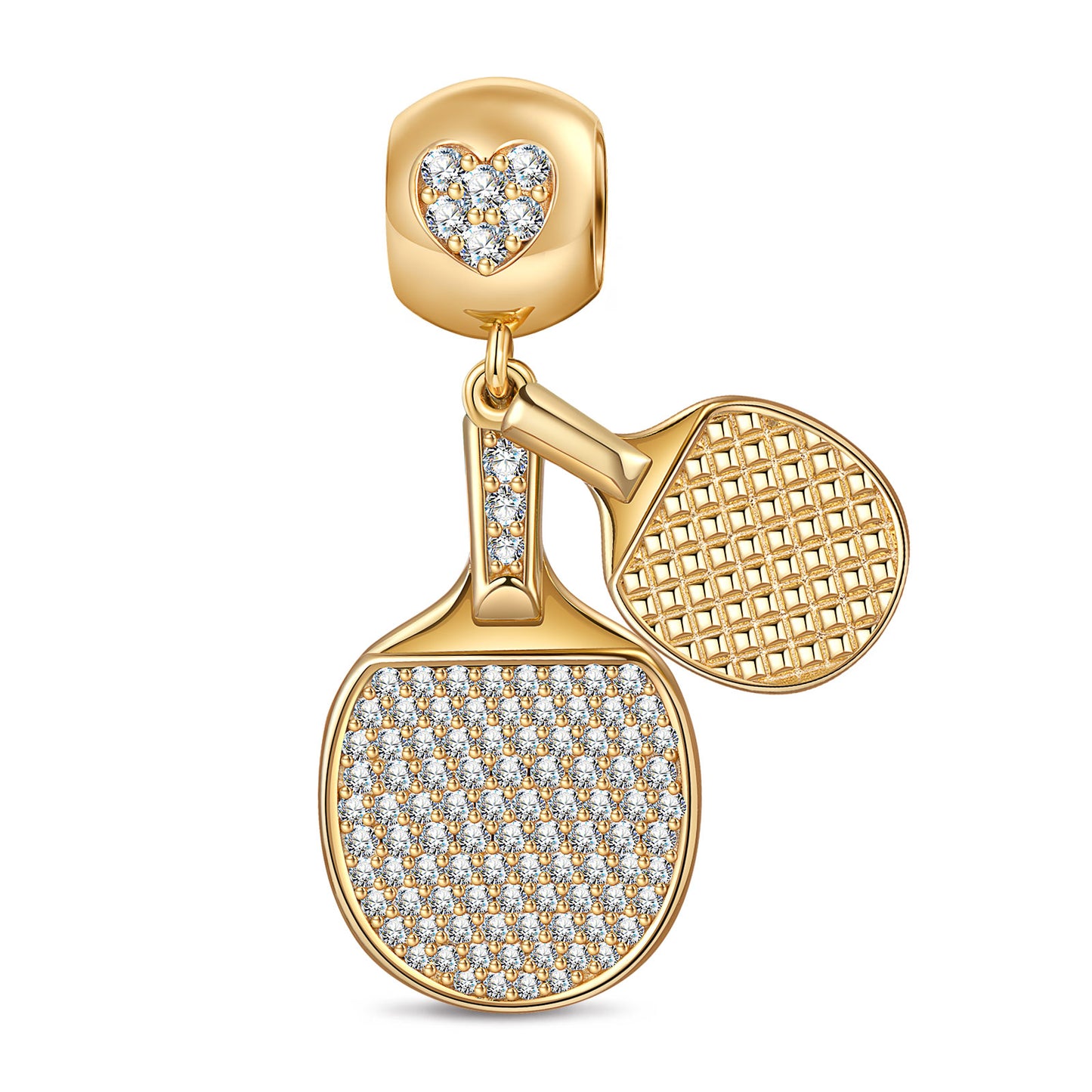 Table Tennis Tarnish-resistant Silver Charms In 14K Gold Plated