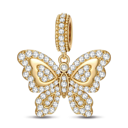 gon- Butterfly Tarnish-resistant Silver Animal Charms In 14K Gold Plated