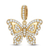 Butterfly Tarnish-resistant Silver Animal Dangle Charms In 14K Gold Plated