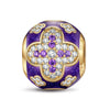 Diamond Clover Tarnish-resistant Silver Charms With Enamel In 14K Gold Plated