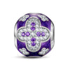 Diamond Clover Tarnish-resistant Silver Charms With Enamel In White Gold Plated