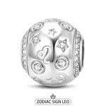 Leo Tarnish-resistant Silver Constellation Charms In White Gold Plated