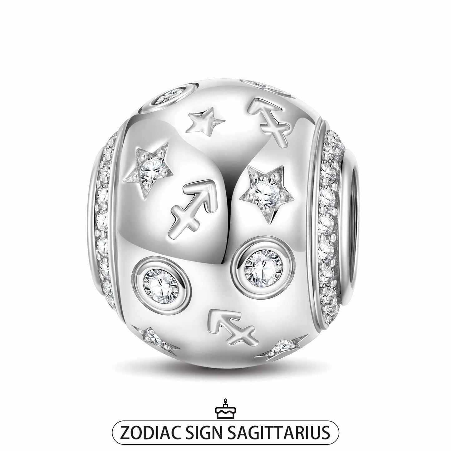 Sagittarius Tarnish-resistant Silver Constellation Charms In White Gold Plated