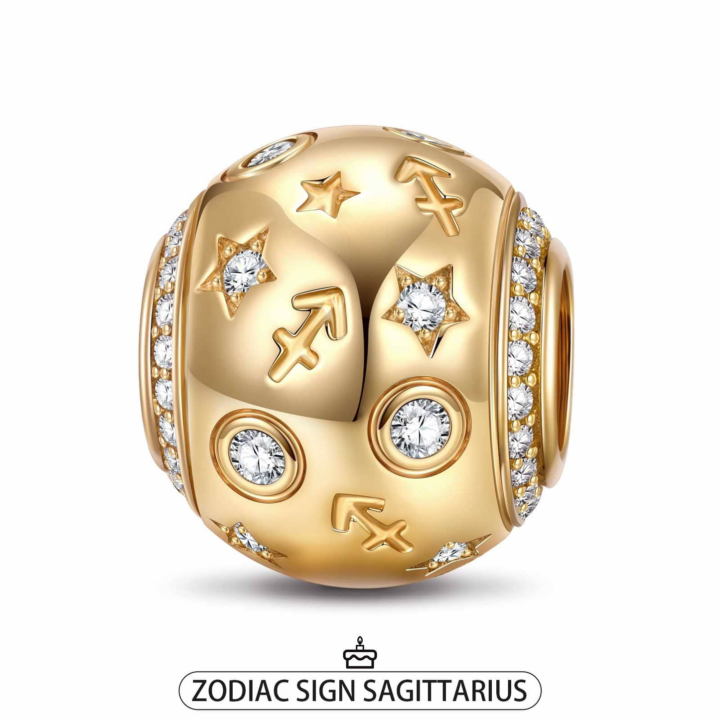 Sagittarius Tarnish-resistant Silver Constellation Charms In 14K Gold Plated
