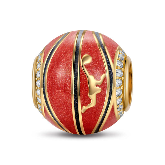 gon- The Soul of Basketball Tarnish-resistant Silver Charms With Enamel In 14K Gold Plated