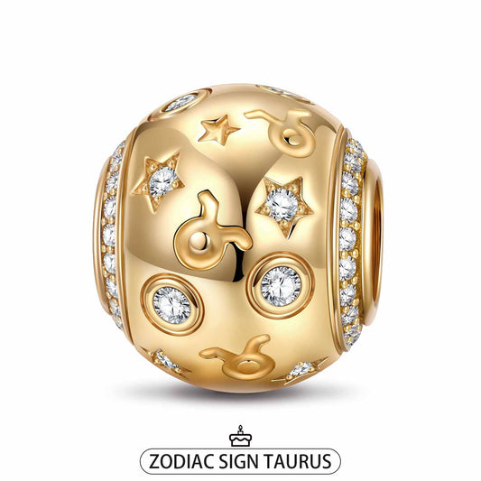 gon- Taurus Tarnish-resistant Silver Constellation Charms In 14K Gold Plated