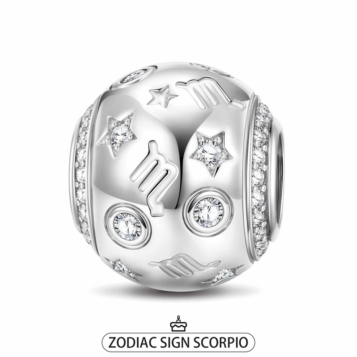 Scorpio Tarnish-resistant Silver Constellation Charms In White Gold Plated