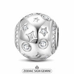 Gemini Tarnish-resistant Silver Constellation Charms In White Gold Plated