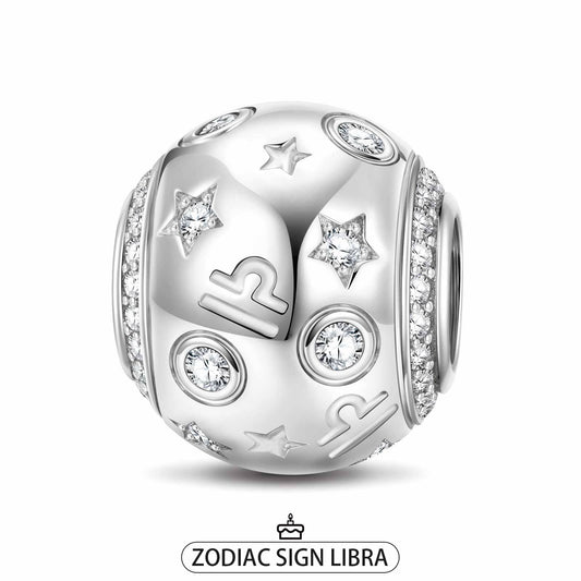 gon- Libra Tarnish-resistant Silver Constellation Charms In White Gold Plated