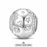 Libra Tarnish-resistant Silver Constellation Charms In White Gold Plated