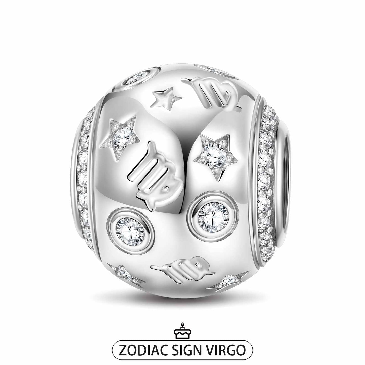 Virgo Tarnish-resistant Silver Constellation Charms In White Gold Plated